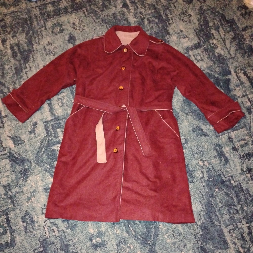 Vintage Rottles Burgundy Coat with Belt